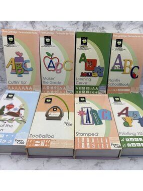 *Cricut Provo Craft Cartridge Lot - 8 Various Fonts Alphabet Letters Zoo Holiday